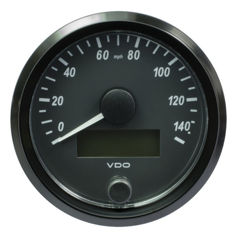 VDO SingleViu Speedometer 140 Mph Black 80mm